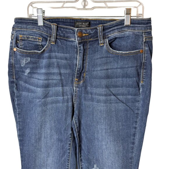 Judy Blue Jeans Sz 32 Relaxed Fit High‎ Rise Dark Wash Stretch 32x27 - Picture 2 of 16